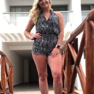 Black and White Paisley Romper